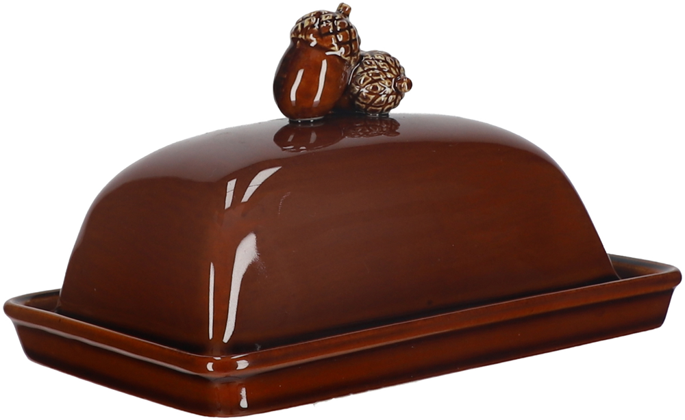 Butterdose, groß Eicheln | Porzellan |