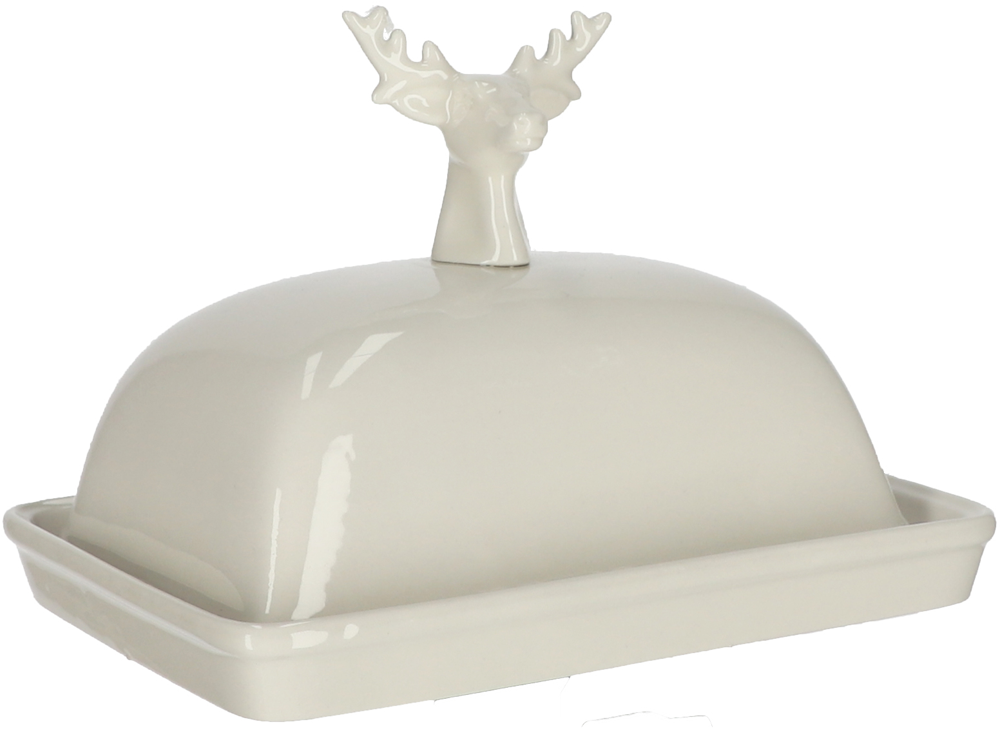 Buttedose, groß Hirsch | Porzellan |